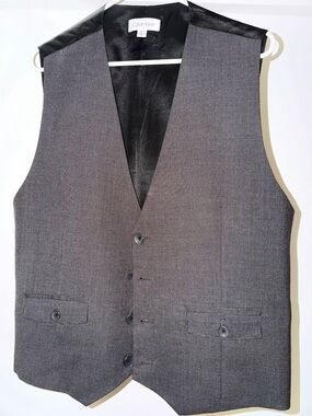 Calvin Klein Men's Charcoal Gray Dress Vest